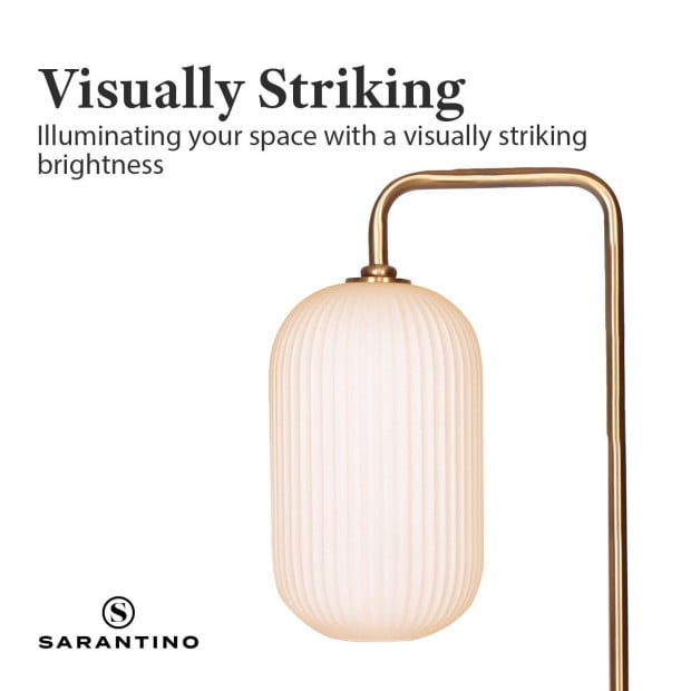Sarantino Metal Floor Lamp With Opal Glass Shade Image 7