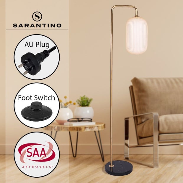 Sarantino Metal Floor Lamp With Opal Glass Shade Image 10