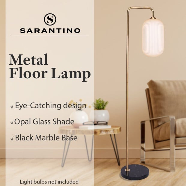 Sarantino Metal Floor Lamp With Opal Glass Shade Image 11