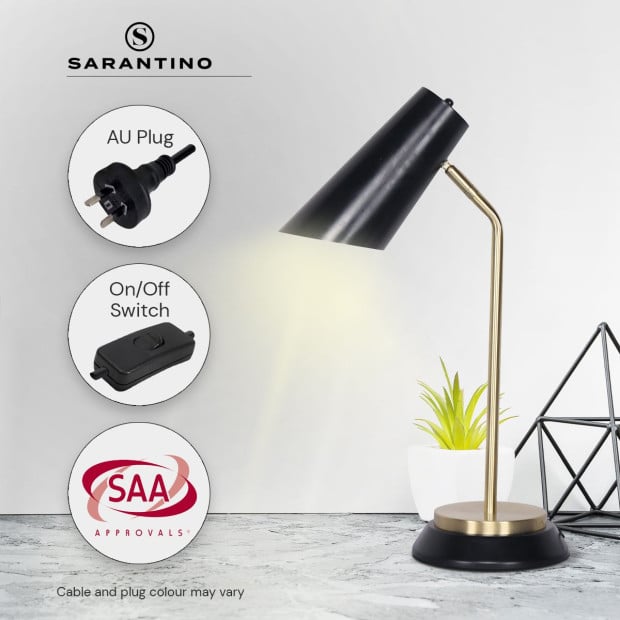 Sarantino Metal Task Table Lamp - Black Image 7