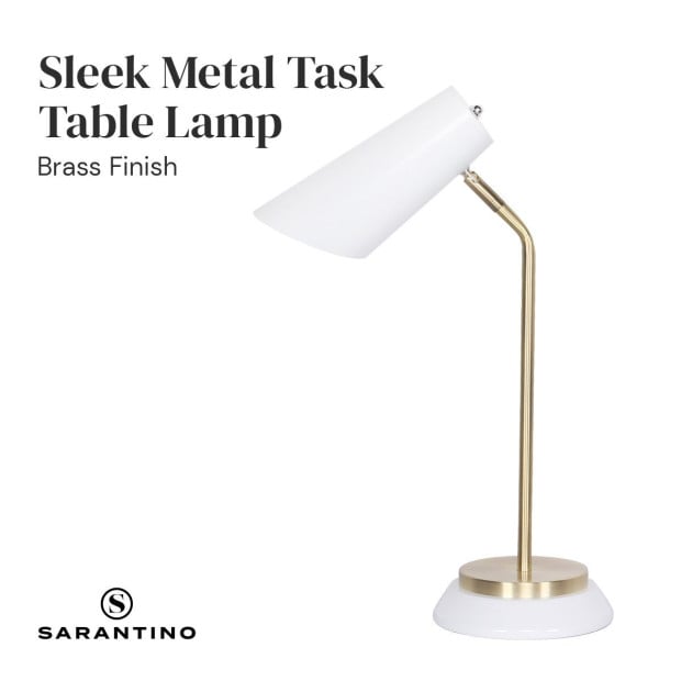 Sarantino Metal Task Table Lamp - White Image 5