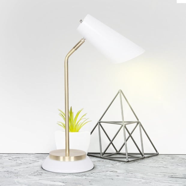 Sarantino Metal Task Table Lamp - White Image 7