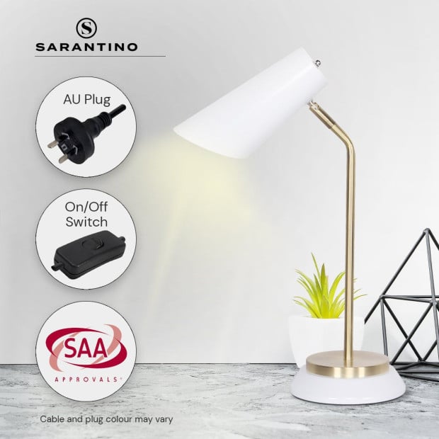 Sarantino Metal Task Table Lamp - White Image 8