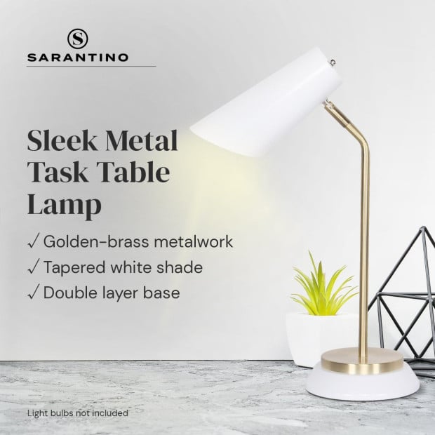 Sarantino Metal Task Table Lamp - White Image 9