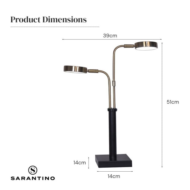 Sarantino 2-Light LED Metal Table Lamp Image 8