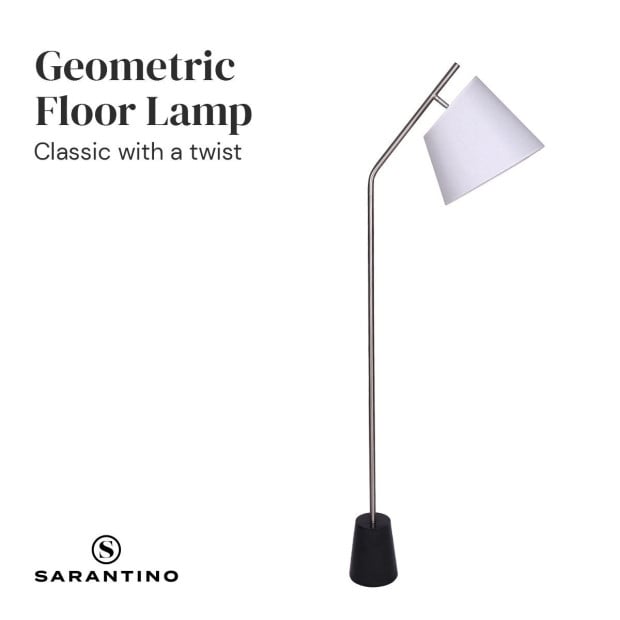 Sarantino Metal Arc Floor Lamp with Black Marble Base Image 4