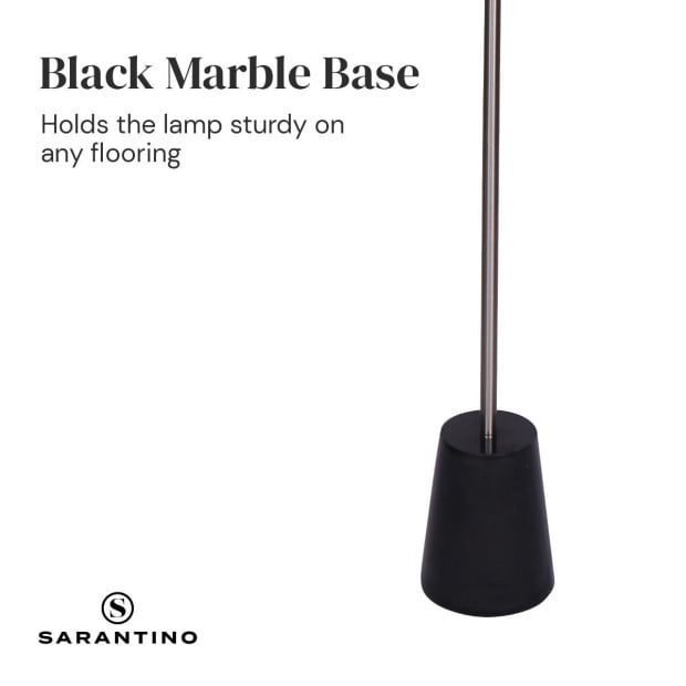 Sarantino Metal Arc Floor Lamp with Black Marble Base Image 5