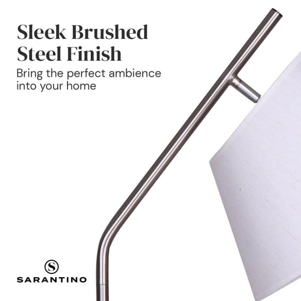 Sarantino Metal Arc Floor Lamp with Black Marble Base Image 7