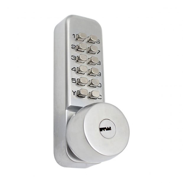 Push Button Digital Mechanical Combination Security Door Lock Chrome Image 3