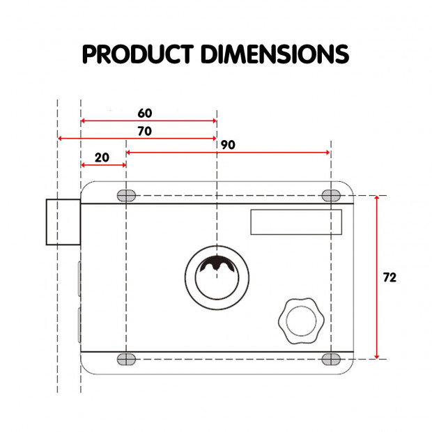 Push Button Digital Mechanical Combination Security Door Lock Chrome Image 7