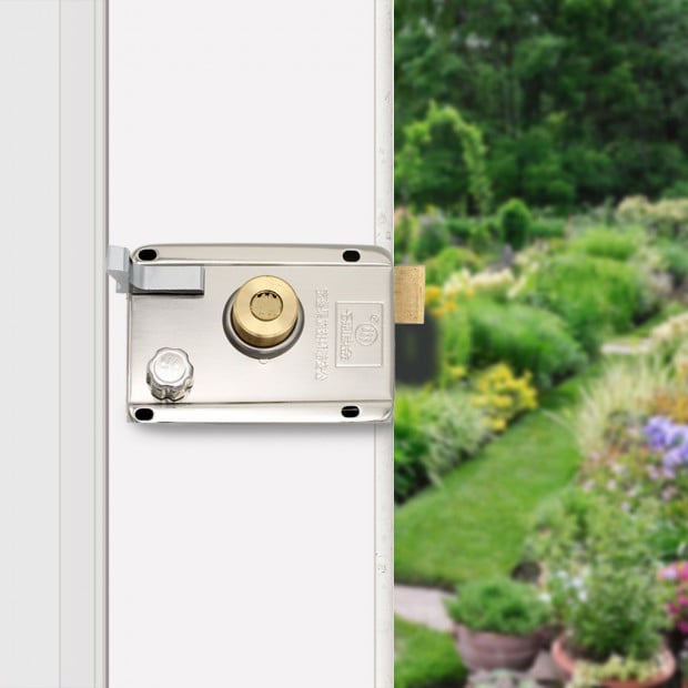 Push Button Digital Mechanical Combination Security Door Lock Chrome Image 9