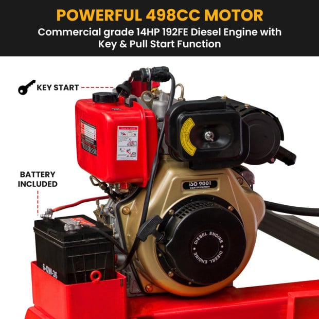 Yukon 60 Tonne Log Splitter Key Start Diesel Hydraulic 498cc Vertical and Horizontal Image 6
