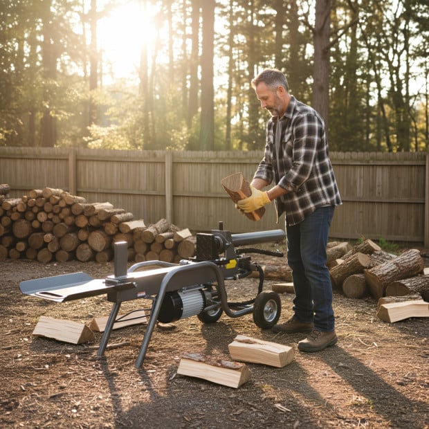 Yukon 12 Tonne Electric Hydraulic Log Splitter Heavy-Duty Firewood Splitter Image 11