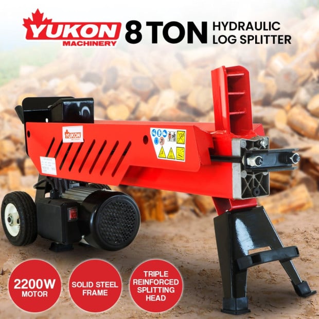 Yukon 8 Tonne 2200W Electric Hydraulic Log Splitter Wood Cutter
