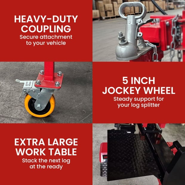 Yukon 75 Tonne Hydraulic Petrol 420cc Log Splitter Electric Key Start Vertical and Horizontal Image 10