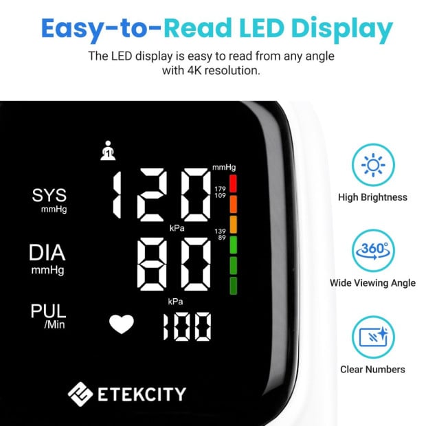 Etekcity Smart Blood Pressure Monitor - White Image 12