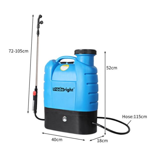 Electric Sprayer Rechargeable Battery Backpack Weed Grass Spray 16L Image 3