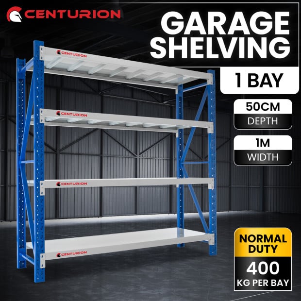 Centurion Standard 1 Bay 1M Wide Long-Span Garage Shelving 400kg