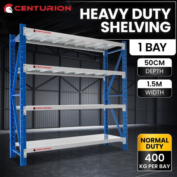 Centurion Standard 1 Bay 1.5M Wide Heavy Duty Shelving 400kg