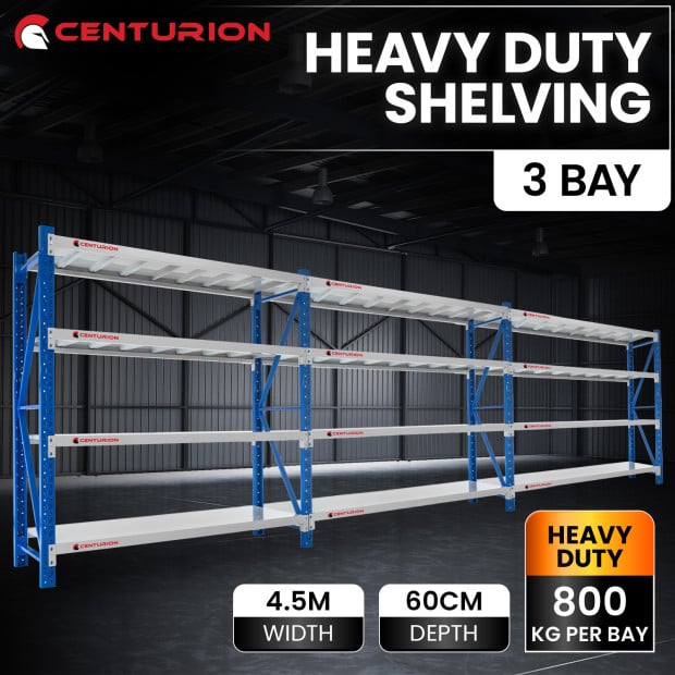 Centurion Pro 3 Bay 4.5M Wide Heavy Duty Shelving 800kg