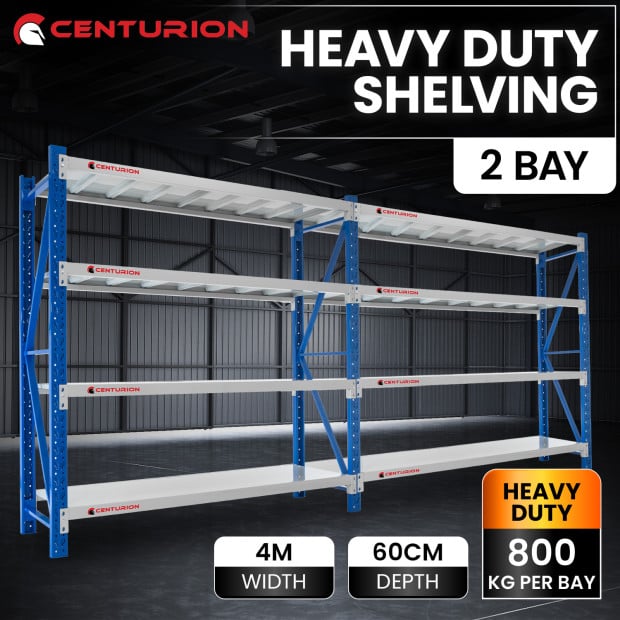 Centurion Pro 2 Bay 4M Wide Heavy Duty Shelving 800kg