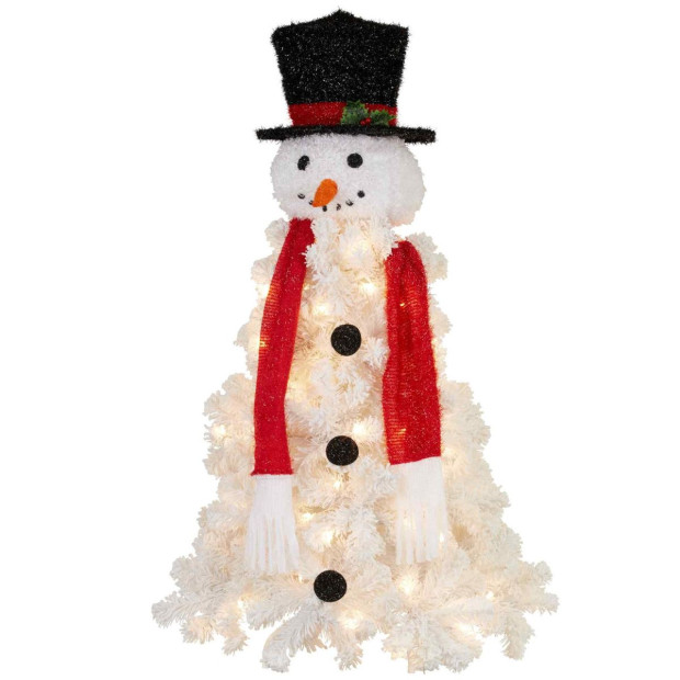 4ft 122cm Snowman Christmas Tree with Lights Image 2