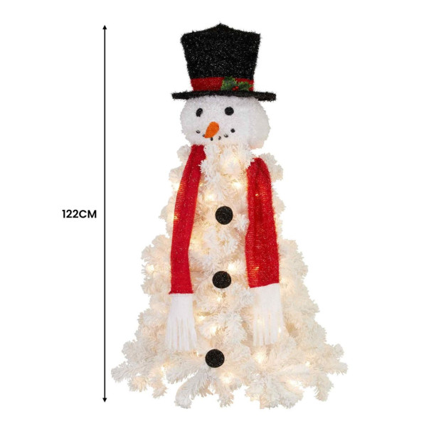 4ft 122cm Snowman Christmas Tree with Lights Image 4