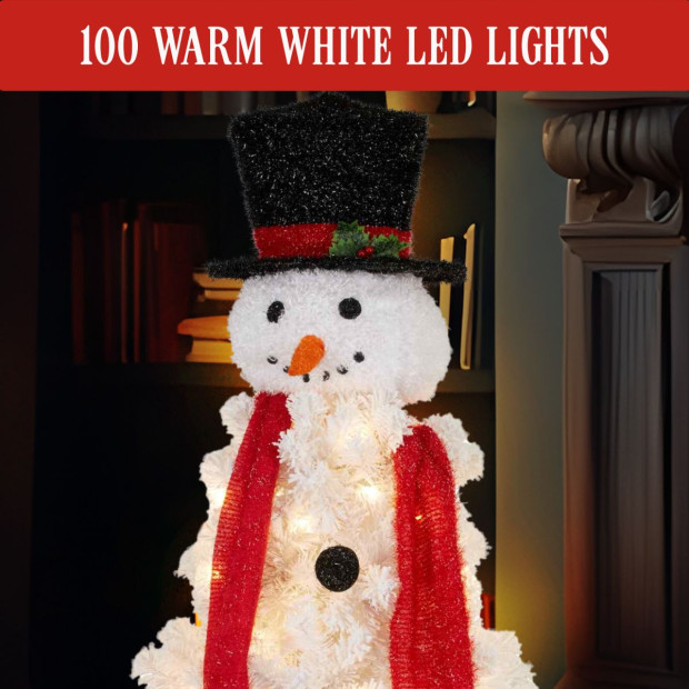 4ft 122cm Snowman Christmas Tree with Lights Image 5