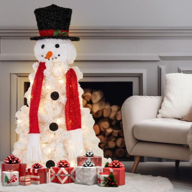 4ft 122cm Snowman Christmas Tree with Lights Image 6