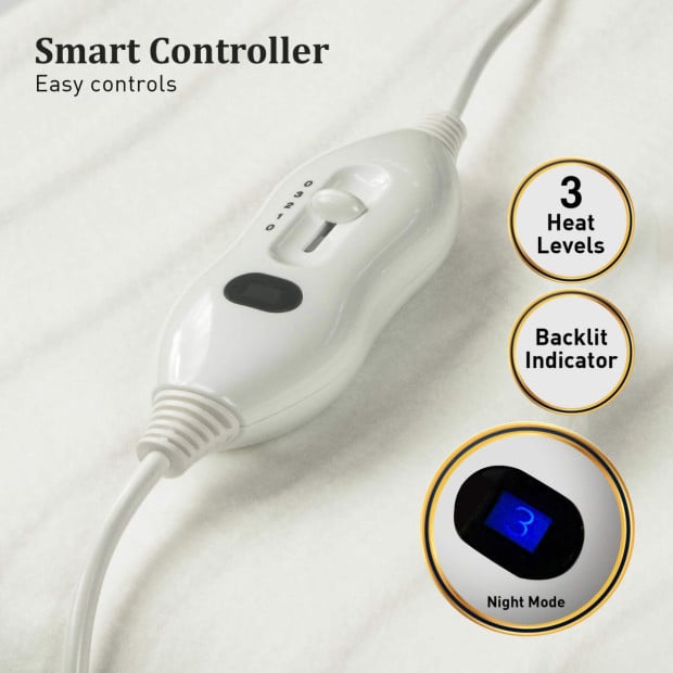 Laura Hill Heated Electric Blanket Queen Fitted Polyester - White Image 7