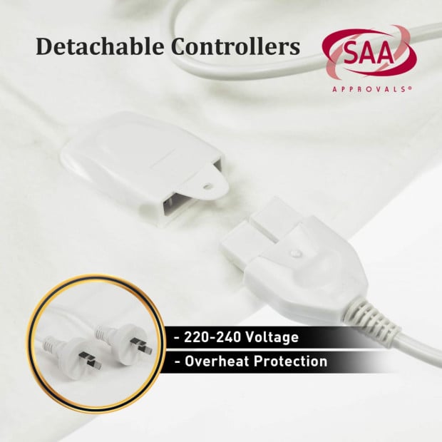 Laura Hill Heated Electric Blanket Queen Fitted Polyester - White Image 8