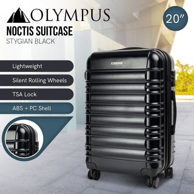 Olympus Noctis Suitcase 20in Hard Shell ABS+PC - Stygian Black