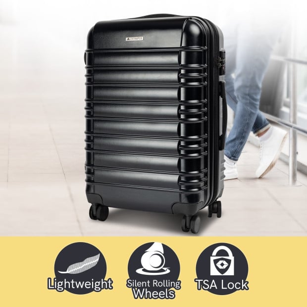 Olympus 3PC Noctis Luggage Set Hard Shell ABS+PC - Stygian Black Image 4