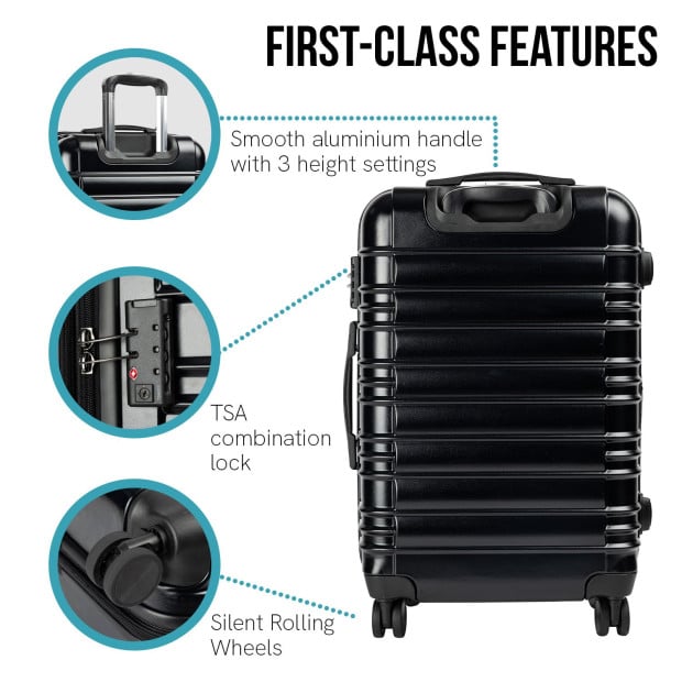 Olympus 3PC Noctis Luggage Set Hard Shell ABS+PC - Stygian Black Image 2
