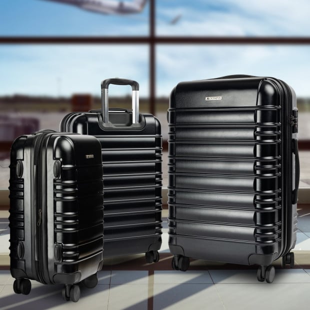 Olympus 3PC Noctis Luggage Set Hard Shell ABS+PC - Stygian Black Image 13