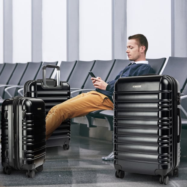 Olympus 3PC Noctis Luggage Set Hard Shell ABS+PC - Stygian Black Image 12