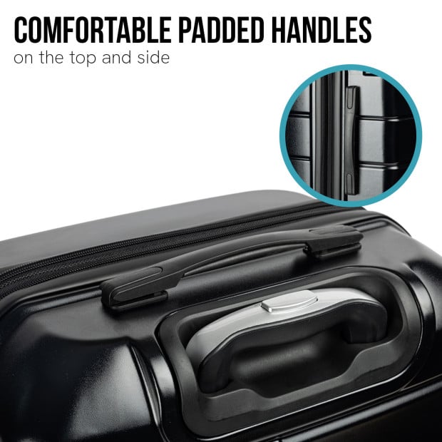 Olympus 3PC Artemis Luggage Set Hard Shell Suitcase ABS+PC Jet Black Image 9