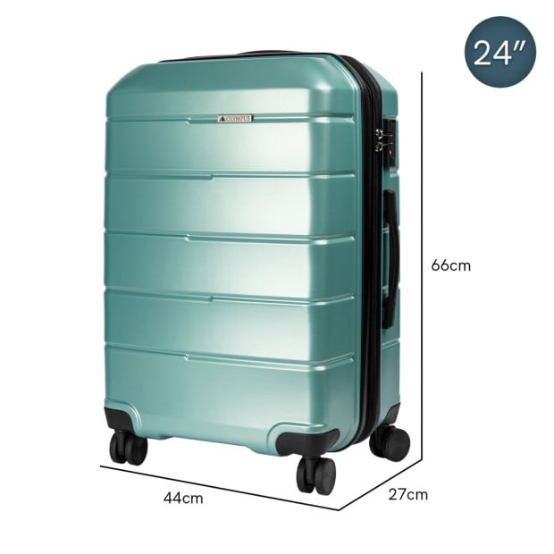 Olympus 3PC Artemis Luggage Set Hard Shell ABS+PC - Electric Teal Image 15