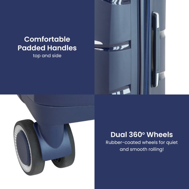 Olympus 3PC Eos Luggage Set Hard Shell Suitcase ABS+PC - Blue Image 11