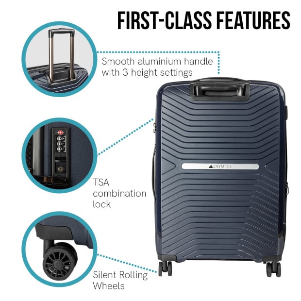 Olympus Astra 24in Lightweight Hard Shell Suitcase - Aegean Blue Image 5