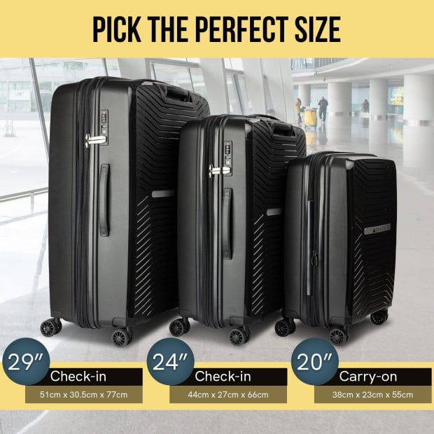 Olympus Astra 29in Lightweight Hard Shell Suitcase - Obsidian Black Image 11