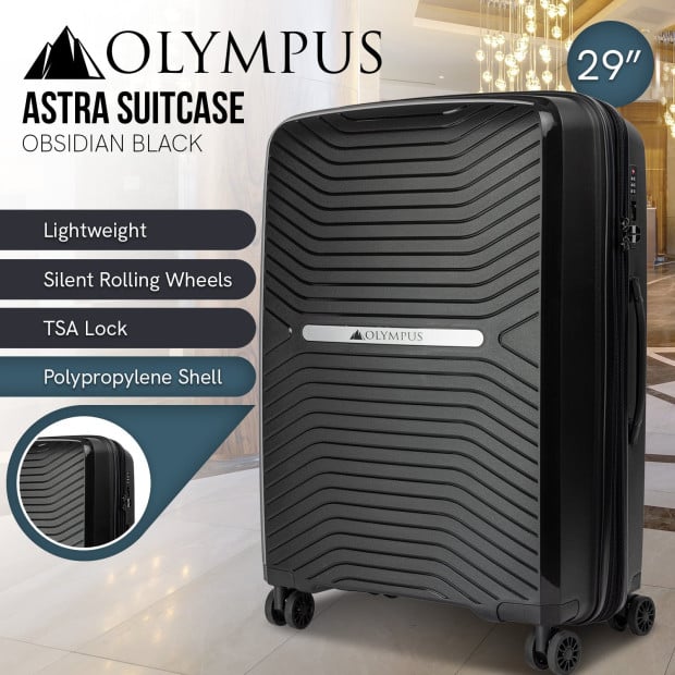 Olympus Astra 29in Lightweight Hard Shell Suitcase - Obsidian Black