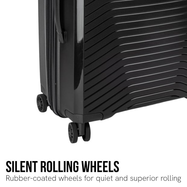 Olympus 3PC Astra Luggage Set Hard Shell Suitcase - Obsidian Black Image 9