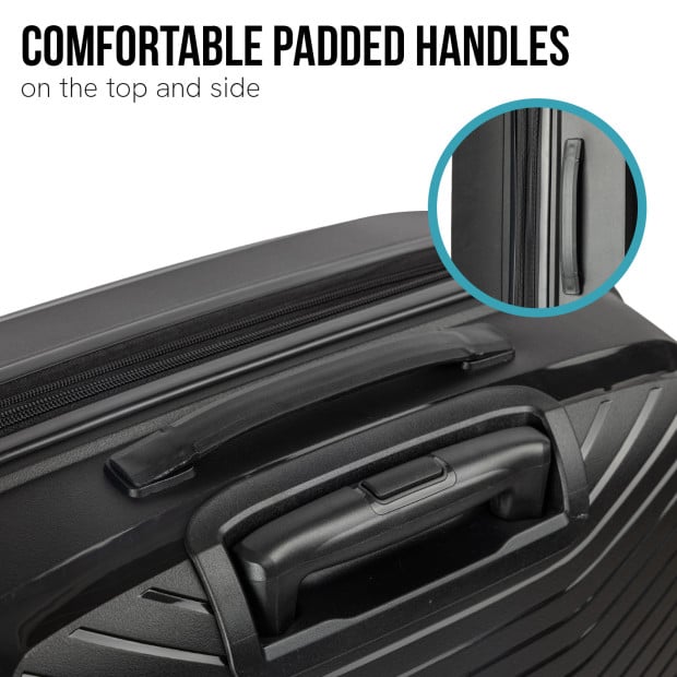 Olympus 3PC Astra Luggage Set Hard Shell Suitcase - Obsidian Black Image 10