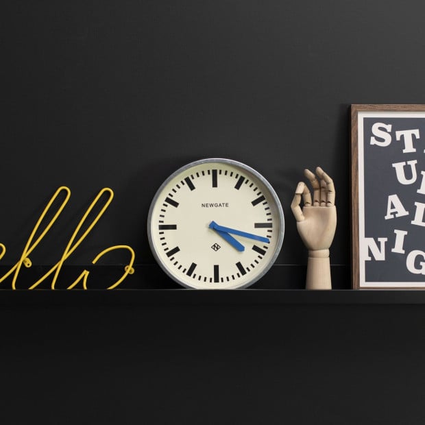 Newgate Luggage Wall Clock Galvanised Blue Hands Image 4