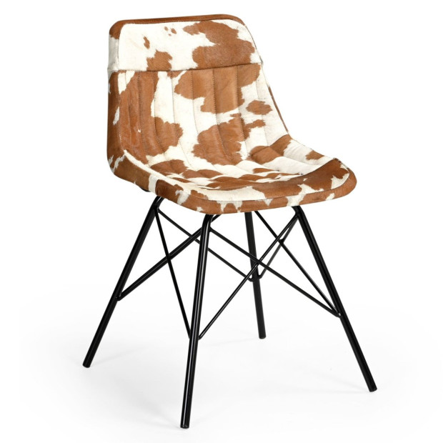 Eames Style Cowhide Chair Arm-less Dining 50X53X79cm Image 2