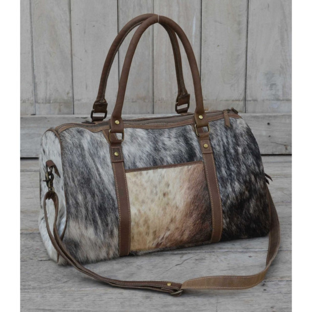 Cowhide Dufel Leather Bag 46x25x26cm