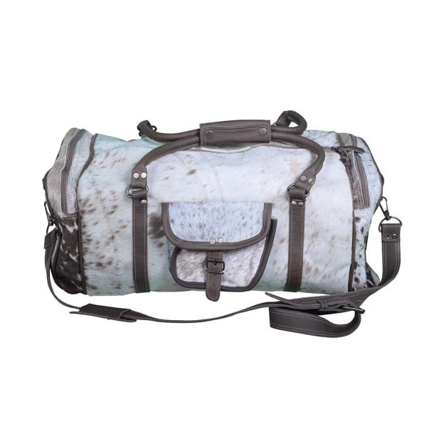 Cowhide Overnight Duffel Travel Luggage Bag