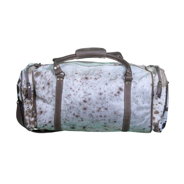 Cowhide Overnight Duffel Travel Luggage Bag Image 2