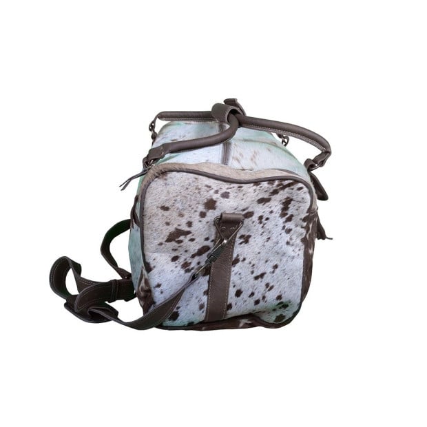 Cowhide Overnight Duffel Travel Luggage Bag Image 3